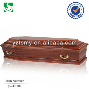 European style with professional lining and silver handle for mahogany coffin